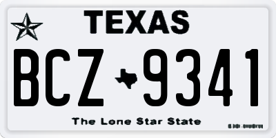 TX license plate BCZ9341