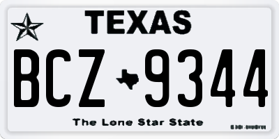 TX license plate BCZ9344