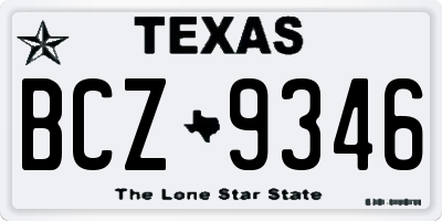 TX license plate BCZ9346