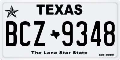 TX license plate BCZ9348