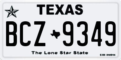 TX license plate BCZ9349