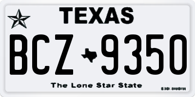 TX license plate BCZ9350