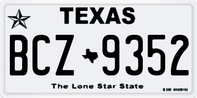 TX license plate BCZ9352