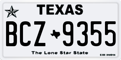 TX license plate BCZ9355