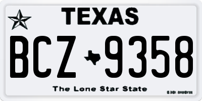 TX license plate BCZ9358