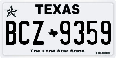 TX license plate BCZ9359