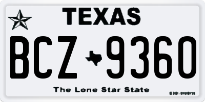 TX license plate BCZ9360