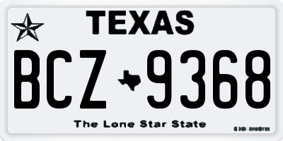 TX license plate BCZ9368
