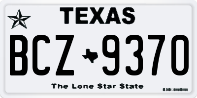 TX license plate BCZ9370