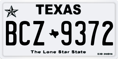 TX license plate BCZ9372
