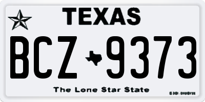 TX license plate BCZ9373