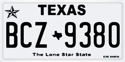 TX license plate BCZ9380
