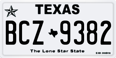 TX license plate BCZ9382