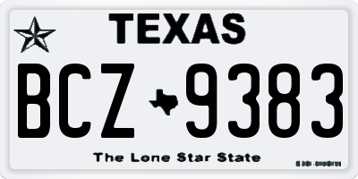 TX license plate BCZ9383