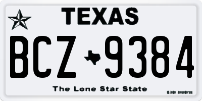 TX license plate BCZ9384