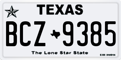 TX license plate BCZ9385