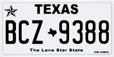 TX license plate BCZ9388