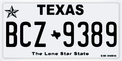 TX license plate BCZ9389