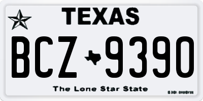 TX license plate BCZ9390