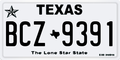 TX license plate BCZ9391