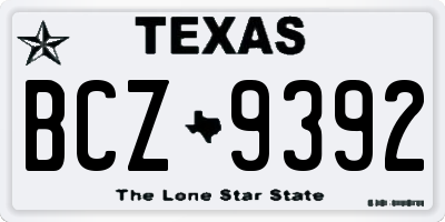 TX license plate BCZ9392