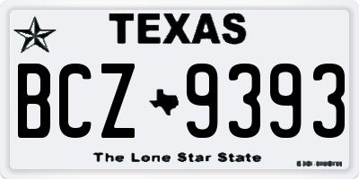 TX license plate BCZ9393