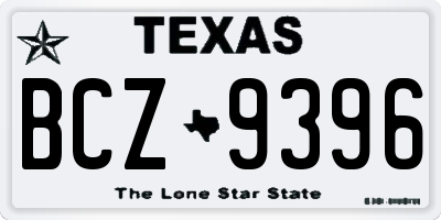 TX license plate BCZ9396