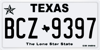 TX license plate BCZ9397
