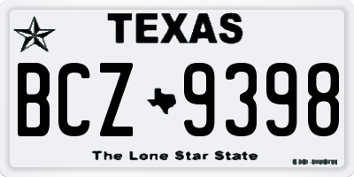 TX license plate BCZ9398