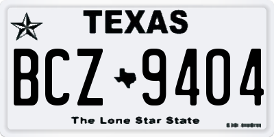 TX license plate BCZ9404