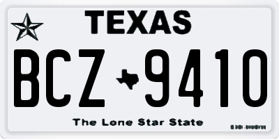 TX license plate BCZ9410