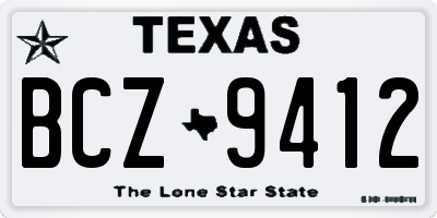 TX license plate BCZ9412