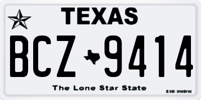 TX license plate BCZ9414