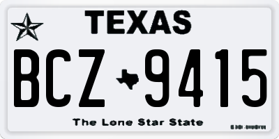 TX license plate BCZ9415