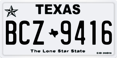 TX license plate BCZ9416
