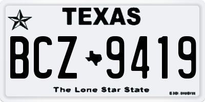 TX license plate BCZ9419
