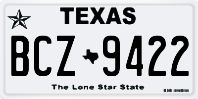 TX license plate BCZ9422