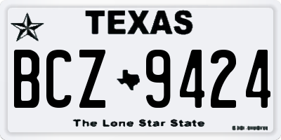 TX license plate BCZ9424