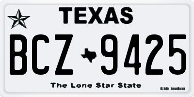 TX license plate BCZ9425