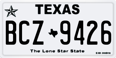 TX license plate BCZ9426