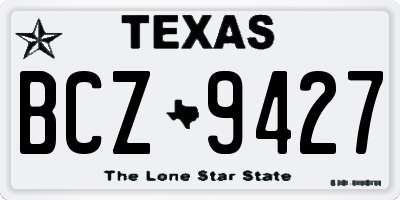 TX license plate BCZ9427