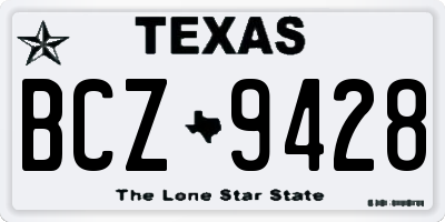 TX license plate BCZ9428