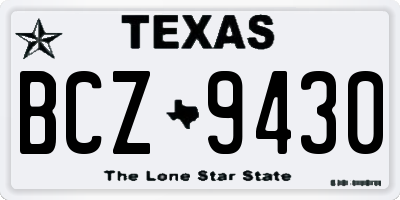 TX license plate BCZ9430