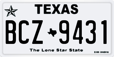 TX license plate BCZ9431