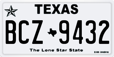 TX license plate BCZ9432