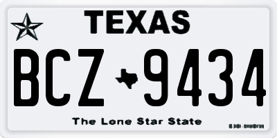 TX license plate BCZ9434