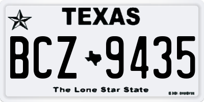 TX license plate BCZ9435