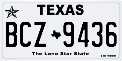 TX license plate BCZ9436