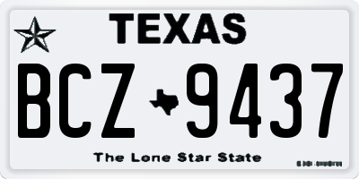 TX license plate BCZ9437