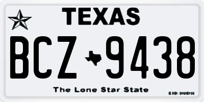 TX license plate BCZ9438